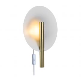 Aplice, corpuri de iluminat pentru pereti - Aplica de perete ambientala design nordic Furiko alama/alb