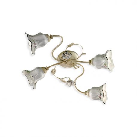 Lustre aplicate - Lustra aplicata cu flori ceramice in stilul clasic Florentin PISA 4L