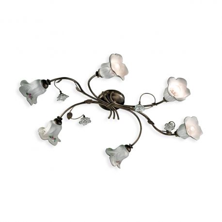 Lustre aplicate - Lustra aplicata cu flori ceramice in stilul clasic Florentin PISA 6L