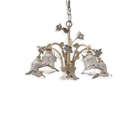 Candelabre, Lustre - Candelabru 5 brate cu flori ceramice in stilul clasic Florentin PISA