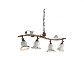 Pendule, Lustre suspendate - Lustra suspendata cu flori ceramice in stilul clasic Florentin PISA 4L
