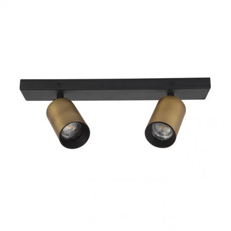 Plafoniere cu spoturi, Spoturi aplicate - Plafoniera 2L design modern Inus negru, auriu satin