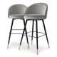 Scaune Bar - Set de 2 scaune de bar pivotante, design LUX, Bar Stool Cooper gri deschis