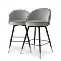 Set de 2 scaune de bar pivotante, design LUX, Counter Stool Cooper gri deschis