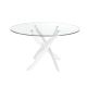 Mese dining - Masa rotunda design modern Veola alb, 110cm