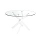 Mese dining - Masa rotunda design modern Veola alb, 110cm