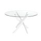 Mese dining - Masa rotunda design modern Veola alb, 130cm