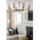 Candelabre, Lustre - Candelabru design modern PILSEN, negru si nichel satinat, cu 8 surse de lumina