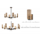 Candelabre, Lustre - Candelabru design modern PILSEN, negru si nichel satinat, cu 8 surse de lumina