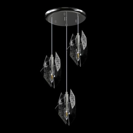 Pendule, Lustre suspendate - Lustra cu 3 pendule moderna design LUX realizata manual POLYGON