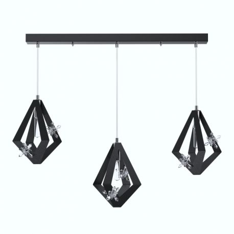Pendule, Lustre suspendate - Lustra moderna cu 3 pendule design LUX realizat manual CRYSTALLO XL