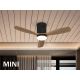 Lustre cu ventilator - Lustra LED cu Ventilator si telecomanda Siroco MINI negru/nuc