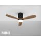 Lustre cu ventilator - Lustra LED cu Ventilator si telecomanda Siroco MINI negru/nuc