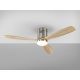 Lustre cu ventilator - Lustra LED cu Ventilator si telecomanda Siroco D-132cm nichel/lemn
