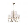 Candelabru clasic cu 9 brate LOEWE antique brass/ abajur alb