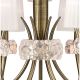 Candelabre, Lustre - Candelabru clasic cu 9 brate LOEWE antique brass/ abajur alb