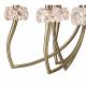 Candelabre, Lustre - Candelabru clasic cu 9 brate LOEWE antique brass/ abajur alb
