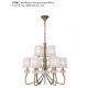 Candelabre, Lustre - Candelabru clasic cu 9 brate LOEWE antique brass/ abajur alb