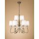 Candelabre, Lustre - Candelabru clasic cu 9 brate LOEWE antique brass/ abajur alb