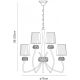 Candelabre, Lustre - Candelabru clasic cu 9 brate LOEWE antique brass/ abajur alb
