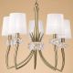 Candelabre, Lustre - Candelabru clasic cu 5 brate LOEWE antique brass/ abajur alb
