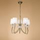 Candelabre, Lustre - Candelabru clasic cu 5 brate LOEWE antique brass/ abajur alb