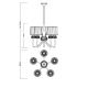 Candelabre, Lustre - Candelabru clasic cu 5 brate LOEWE antique brass/ abajur alb
