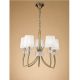 Candelabre, Lustre - Candelabru clasic cu 5 brate LOEWE antique brass/ abajur alb