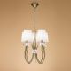 Candelabre, Lustre - Candelabru clasic cu 5 brate LOEWE antique brass/ abajur alb