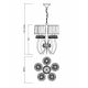 Candelabre, Lustre - Candelabru clasic cu 5 brate LOEWE antique brass/ abajur alb