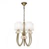 Candelabru clasic cu 5 brate LOEWE antique brass/ abajur alb