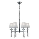 Candelabru elegant cu 6 brate Tiffany crom/ abajur alb