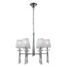 Candelabru elegant cu 6 brate Tiffany crom/ abajur alb
