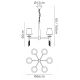 Candelabre, Lustre - Candelabru elegant cu 6 brate Tiffany crom/ abajur alb