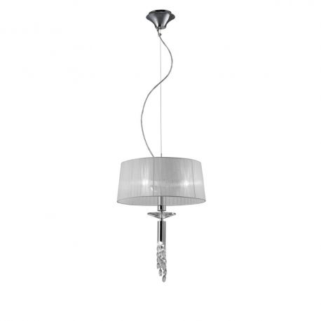 Pendule, Lustre suspendate - Lustra suspendata Tiffany crom/ abajur alb