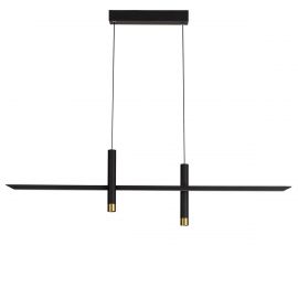 Lustra liniara cu doua spoturi LED ESPARTA negru/ auriu