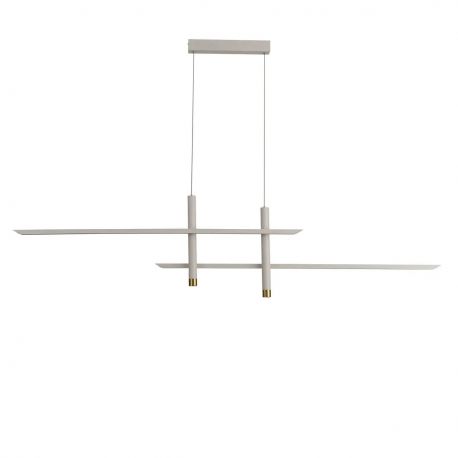 Pendule, Lustre suspendate - Lustra liniara cu doua spoturi LED ESPARTA alb/ auriu