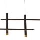 Pendule, Lustre suspendate - Lustra liniara cu doua spoturi LED ESPARTA negru/ auriu