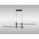Pendule, Lustre suspendate - Lustra liniara cu doua spoturi LED ESPARTA negru/ auriu