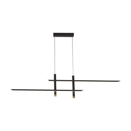 Pendule, Lustre suspendate - Lustra liniara cu doua spoturi LED ESPARTA negru/ auriu