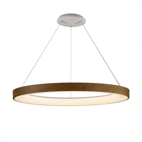 Pendule, Lustre suspendate - Lustra LED cu telecomanda design circular NISEKO II Wood 90cm