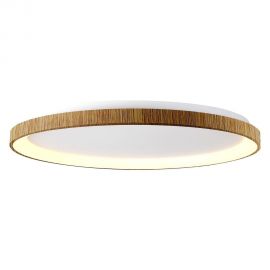 Plafoniere - Plafoniera LED cu telecomanda design circular NISEKO II Wood 90cm