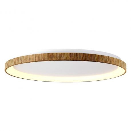 Plafoniere - Plafoniera LED cu telecomanda design circular NISEKO II Wood 90cm
