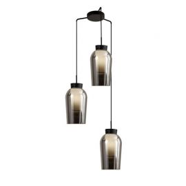Pendule, Lustre suspendate - Lustra cu 3 pendule design modern Nora negru/ marmura neagra