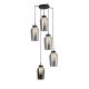 Pendule, Lustre suspendate - Lustra cu 5 pendule design modern Nora negru/ marmura neagra