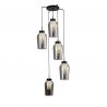 Lustra cu 5 pendule design modern Nora negru/ marmura neagra