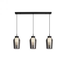 Pendule, Lustre suspendate - Lustra cu 3 pendule design modern Nora negru/ marmura neagra