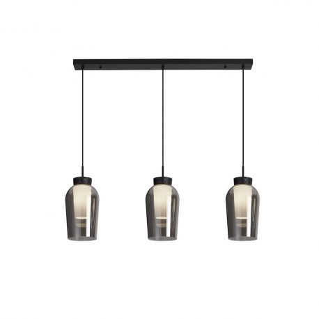Pendule, Lustre suspendate - Lustra cu 3 pendule design modern Nora negru/ marmura neagra
