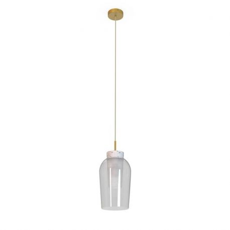 Pendule, Lustre suspendate - Pendul design modern Nora auriu/ marmura alba