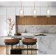 Pendule, Lustre suspendate - Pendul design modern Nora auriu/ marmura alba